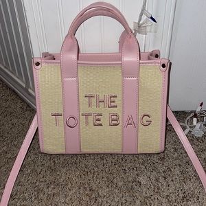 Super cute pink and tan tote bag